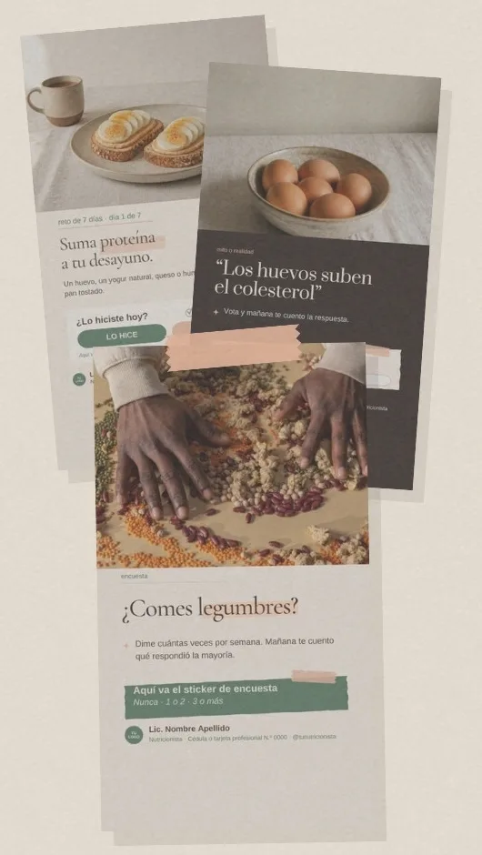 Historias interactivas y del reto de 7 días